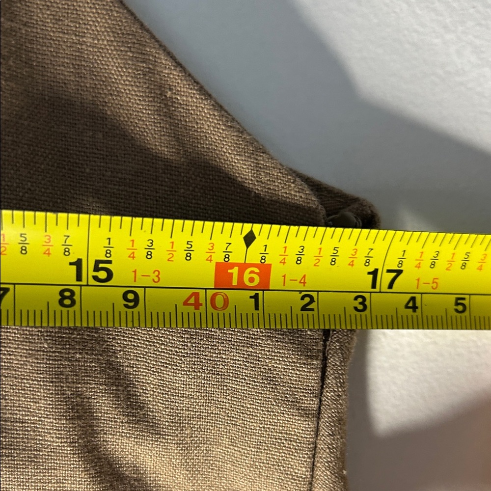 Elegant Khaki Jumpsuit Linen Cotton Blend Size M - Picture 6 of 13